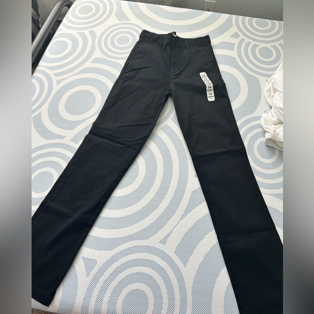 **NWT** boys black uniform/chino pants. Size 18 SLIM - Picture 2 of 5